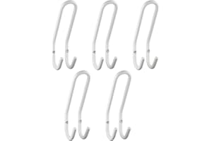 SOTECH 5 Stück Garderobenhaken FARA 192 x 51 mm Stahl Weiß Kleiderhaken Wandgarderobe Jackenhaken Aufhänger