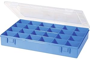 ‎HÜNERSDORFF hünersdorff Sortimentskasten PP-Classic mit 24 Fächern | stabile Sortierbox für Schrauben und andere Kleinteile | feste Facheinteilung | 22,5 x 33,5 x 5,5 cm, blau