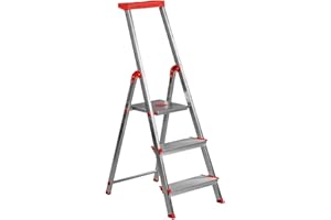Escalera Aluminio Rolser BRICO 220 3 Peldaños Anchos. Certificada según Norma Europea EN-131 para Uso doméstico y Profesional.