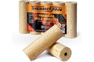 Sanitärshop baustoffe & Sanitär Set: 1 x 10 kg Premium Holzbbriketts mit optimierter Rundform mit Loch - zum Heizen für Kamin Grill Heizung