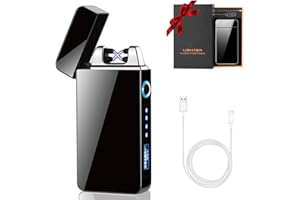 KIPIDA Mechero Eléctrico, Dia del Padre Regalos, Encendedor Eléctrico USB Recargable, Regalo Hombres Papá, Regalo para Día del Padre, Llama Prueba de Viento Recargable Encendedor para Hombre Marido Él