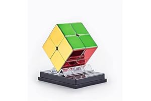 XMDCuber Speed Cube, 2 x 2 Speed Cube Magnetic Sticker Mirrorless Reflective Cube Shiny Magic Cube Puzzle 2 x 2 x 2