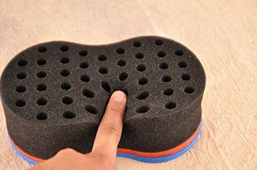 Schwammbürste Haar Locken Magic Barber Sponge Hair Brush Comb Dreads Locking Twists Coils Afros Bobs Curls 1PC - 4