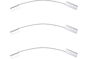 Housoutil 3pcs Stainless Steel Cabinet Restraint Cable Cupboard Hinge Limiter Restrict Door Swing Flexible Braided Cable for Home