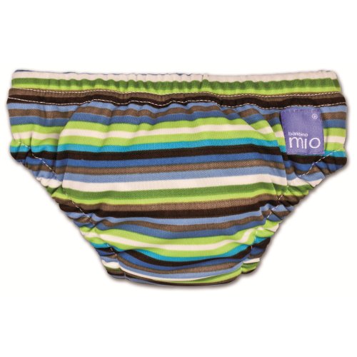 Bambino Mio Swim Nappy, Brown Stripe, Size: Small (Manufacturer Size: 5-7kgs, 11-16lbs)