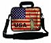 Produktbild LUXBURG® 13,3 Zoll Schultertasche Notebooktasche Laptoptasche Tasche mit Tragegurt aus Neopren für Laptop / Notebook Computer - USA-Flagge