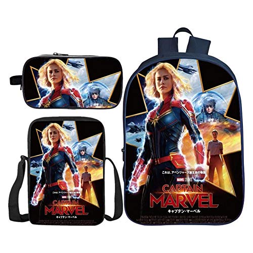 Preisvergleich Produktbild kinderrucksack 3D Druck Filmgöttin Leicht zu reinigen Verschleißfest,Schultasche Set Kinder Rucksack Und Lunchbox Stift Fall Multifunktional 3 In 1 Geeignet für Kinder von 6-12 Jahren