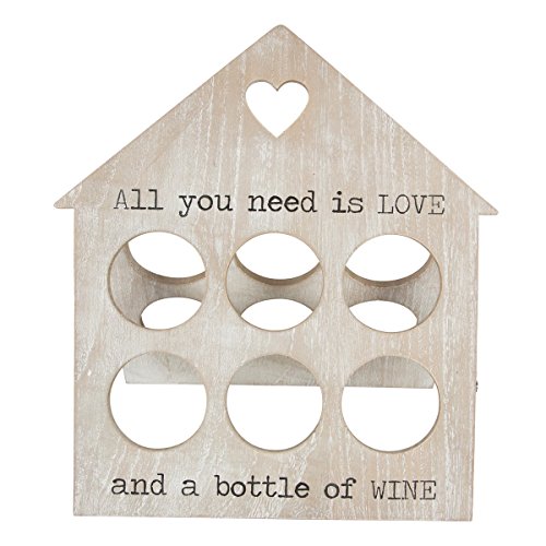 Vintage Weinregal "All you need is Love and a bottle of Wine" für 6 Flaschen Wein