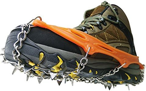 BINGUO® Traction Cleats 12 Teeth Anti-Slip Ice Grips Crampon for Snow and Ski Boots