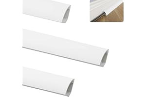 INCETUE Quarter Round Cable Duct for Corners, Cable Ducts, Triangular Self-Adhesive for Flush-Mounted Cables, Cable Strip Small White for Mounting on the Wall,White, 6.6 m