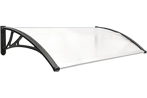 PrimeMatik - Canopy awning for door and window 120x60cm Patio cover shelter black