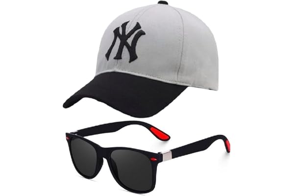 CAPITEUM , Stylish Sport Baseball Cap & Stylish Aviator Wayfarer Sunglass for Men's and Boy's (Pack of 2)