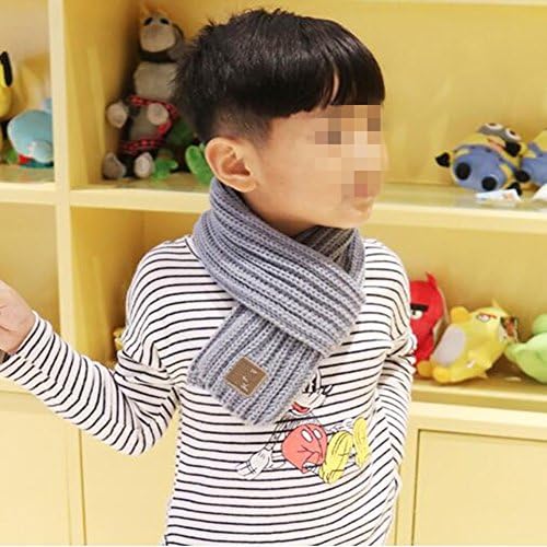 New Wool Pure Color Children Scarf Baby Baby Warm In Autumn And Winter Label Children Parent-Child Collar,Gray