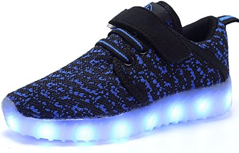 TULUO children&amp;Boys&amp;Girls LED Shoes USB Charging Sneakers Kids Flashing Trainers Blue1 34 EU
