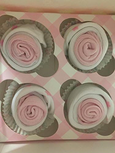 Baby Girls Pink 'Cupcake Box' Clothing Sock Cupcakes / Baby Shower Gift - with FREE UK Delivery!