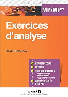 jaquette livre Exercices d'analyse MP/MP*