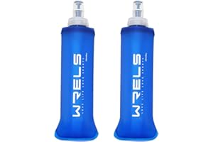WRELS Collapsible Soft Flask Running Water Bottle for Running Vest BPA-Free Sports Water Bottle for Hiking Cycling and Traveling,Camping(250ml-2 Packs)