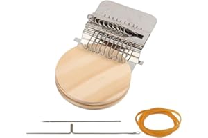 HONEYHOUSE Kit de Telar Telar, Telar pequeño para Tejer, Principiantes, máquina de Tejer en Telar de Madera, Herramienta para zurcir Manualidades para Tejer, para remendar Jeans, Calcetines y Ropa (10 Hooks)