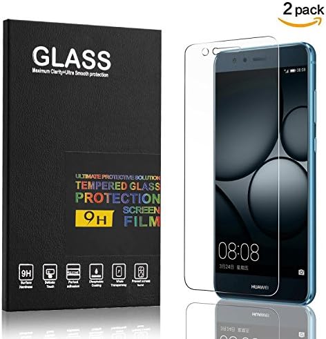 [2 Pack] Screen Protector for HUAWEI P10 Lite / New Version Dec 2017, Smaller and More Fit / Tempered Shatterproof Glass 3D Round Edge 9H Hardness Anti Scratch - Clear