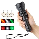 SecurityIng® Jagd-Taschenlampe XM-L2 U4 Rot / Grün / Weiß...