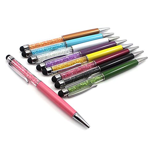 Kristall Berührbar Bildschirm Kapazitiv Schreibkopf Stift + Kugelschreiber Schreibfeder Stift für iPad Air Mini / iPhone 6,6 Plus / 5S / 4S / Galaxy S5 / Note 4 / 3 / Huawei (Schwarz) - 4