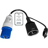 DEGG&reg; EEC to Schuko Adapter for Caravan | Schuko to CEE 3 Pole 230V 16A Outdoor Power Adapter for Camping, Weatherproof