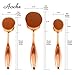 Makeup Brushes, Imurz 10pcs Luxury Rose Gold Oval Toothbrush Curve Makeup Brushes Kits Cosmetic Set Make Up Powder Foundation Eyeshadow Contour Brushes with Gift Box