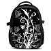 Produktbild Rucksack für Jungen Mädchen Damen Herren - Schulrucksack Schulranzen Ranzen für die Schule - Backpack für Stadt / Sport für Kinder & Jugendliche - Cooles Design / aus Canvas Stoff - Butterfly White