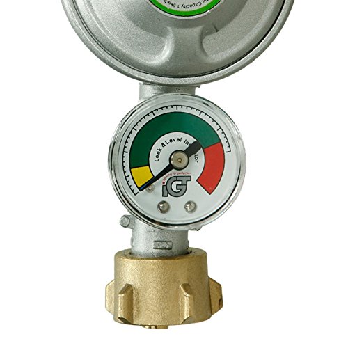 ECD Germany 50 mbar Druckminderer mit Manometer Gasdruckregler + 40 cm Mitteldruck-Propanschlauch Gasdruckschlauch Gasschlauch - 6