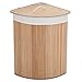 Songmics Bamboo Foldable Laundry Basket Box with Removable Lining 58L (23.6" x 13.8" x13.8" ) Natural LCB46S