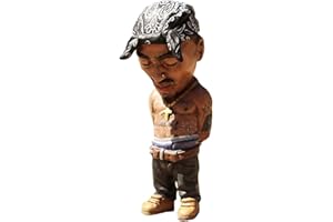 WANSHI Legend Commemorative Resin Statues, Tupac And Biggie Sculptures, Notorious B.I.G and 2Pac Souvenir Figures Statue Gift for Hip-Hop fans Friends (Black Hat Tupac)