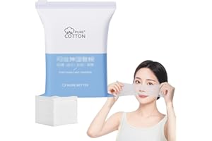 ERICOTRY 200PCS Makeup Wet Cotton Pads for Face Stretchable Wet Compress Cosmetic Pad with Hole Tear Mask Paper Towel Facial Makeup Remover Cotton Sheets Moisturizing