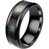 Smart Rings Termostati Sensore di Temperatura corporea Digitale Anelli Intelligenti Acciaio Inox Casual RingsDeft Elaborato, 