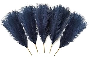 Tefexer 5 Stem Faux Pampas Grass Decor Artificial Short Pampas Grass 17.7" Fluffy Pampas Grass for Boho Vase Filler Farmhouse Home Wedding Decor