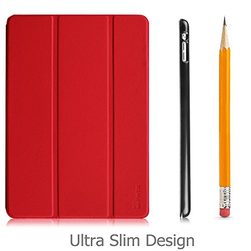 Fintie iPad Air Hülle Case – Ultra Slim Superleicht Schutzhülle Smart Shell Cover Tasche Etui mit Auto Schlaf / Wach und Standfunktion für Apple iPad Air, Rot - 2