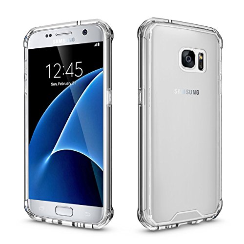 iThrough   Funda transparente para el Galaxy S7 de PMMA cristalino con protecdores de TPU en 4 esquinas contra ca  da