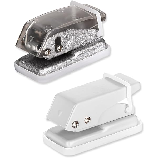 Perforatrice Manuelle 1 Trou – Lot De 2 Mini Poinçonneuses Pour Papier – Capacité Jusqu’à 8 Feuilles – Portable Et Compacte – Idéale Pour Classeurs, Albums, Marque-pages