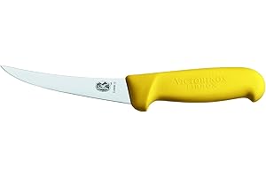 Victorinox Fibrox Couteau de Cuisine/Couteau à Désosser, Manche Ergonomique, 12 Cm, Jaune