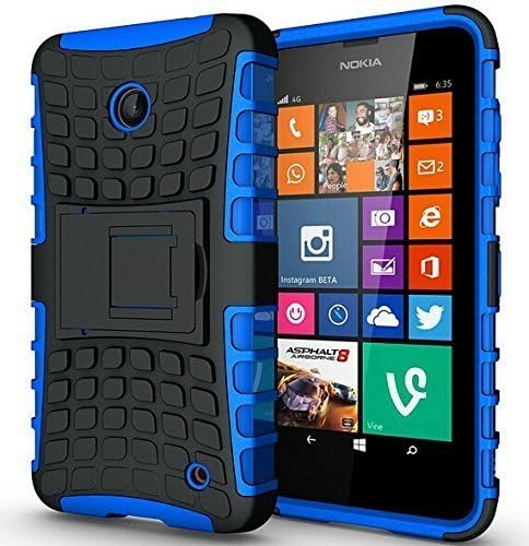For OnePlus 2 / One Plus Two (2015) - Hard Silicone Strong Heavy Duty Shock Proof Dual Layer Armour Protective Case Cover with Built-in Stand in BLUE with STYLUS Touch Screen Pen and Screen Protector