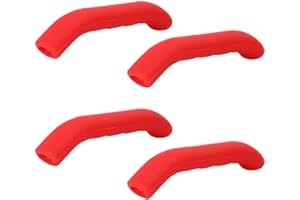 EPCDBBRT 4 Pieces Brake Handle Protective Cover, Brake Grip Silicone Cover, Anti-Slip Brake Handle Silicone Cover, Bicycle Equipment, Bicycle Accessories (Red)