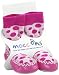 Mocc Ons Cute Moccasin Style Slipper Socks - Pink Spots