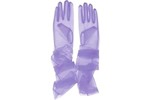 Hoseirty Guanti lunghi da donna in tulle per festa di nozze per la sposa 67,8 cm lunghezza del gomito Vintage puro Tea Party Serata Prom Opera Party Guanti