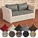 Produktbild CLP Poly-Rattan 2er Sofa Mandal mit 2 Sitzplätzen I Gartensofa mit Aluminium-Gestell I Loungesofa mit Polsterkissen I 5mm Rattandicke Perlweiß, eisengrau