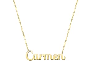 cotigo Collar Nombre Acero-Incluye Tarjeta con Significado Hermoso-Colgante Nombre Plateado o Dorado-Regalos Personalizados para Mujer-Cumpleaño-Navidad-Día de madre-San valentín