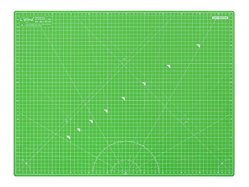 Lialina® / A2 Schneidematte 45 x 60 cm / klingenschonende 5-lagige Schneide-Matte / selbstheilende Oberfläche / beidseitiger Maßraster-Druck apfelgrün / lila …