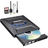 Coverzone 5in1 Harici USB 3.0 ve Type-C DVD-ROM DVD-RW Optik S&uuml;r&uuml;c&uuml;, USB ve Type C Kablolu, PC, Tablet, DVD Player, &Ccedil;izgili M