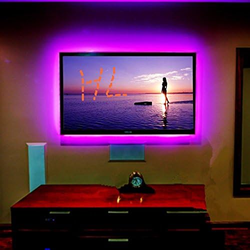 HL RGB TV BackLight Kit,6.56Ft/2x39.4in Multi-colour Flexible LED Strip Light with USB Cable and Mini Controller TV/Laptop Background Lighting-Color changing 2