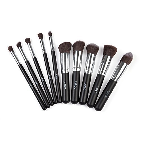 LaRoc 10 Piece Kabuki Pinceau de Maquillage Cosmétiques Set Kit Eyeshadow Teint Poudre