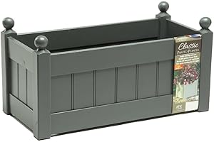 PGONA 26'' AFK Classic Painted Trough Garden Planter Charcoal Paint with Plastic Liner