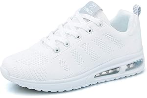 MINBEI Womens Sneakers Lightweight Ladies Trainers Breathable Woman Running Shoes Daily Walking Outdoor Fitness Athletic Lace Up Flat Fitness Air Sports Shoes